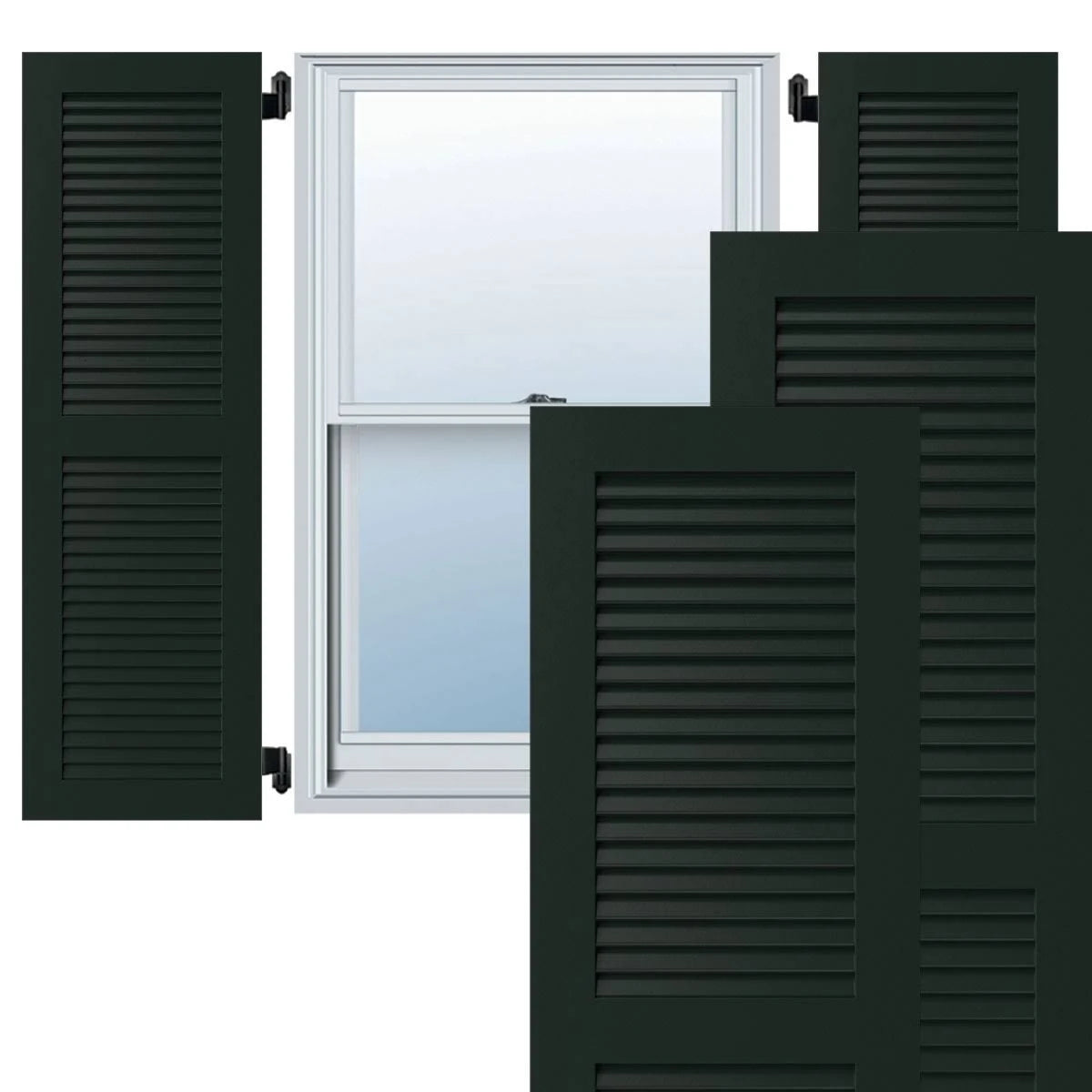 15x22W x 75x22H Exterior Composite Louvered Shutters (Per Pair) L148