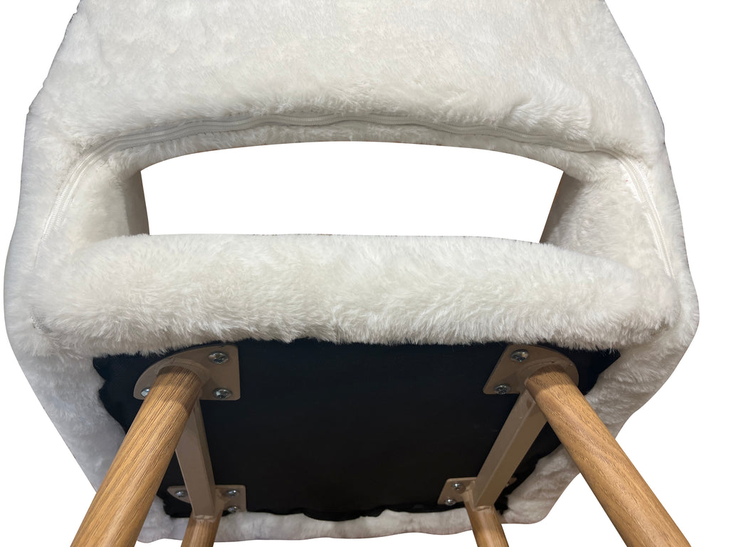 Faux Fur Dining Chairs with Solid Steel Leg T19024