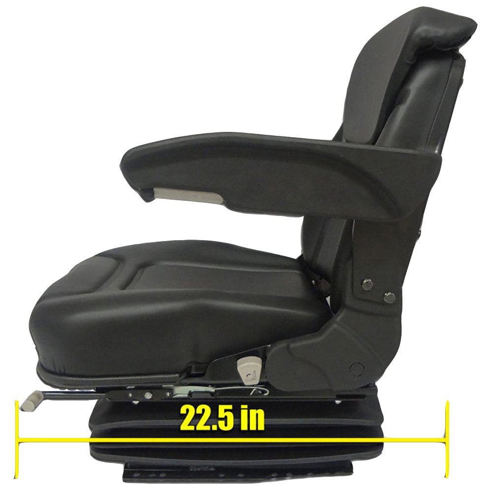 Black Vinyl Tractor Seat Assembly Kit R938
