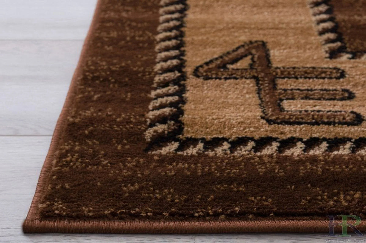 Chocolate Brown/Beige Cabin Area Rug X100159