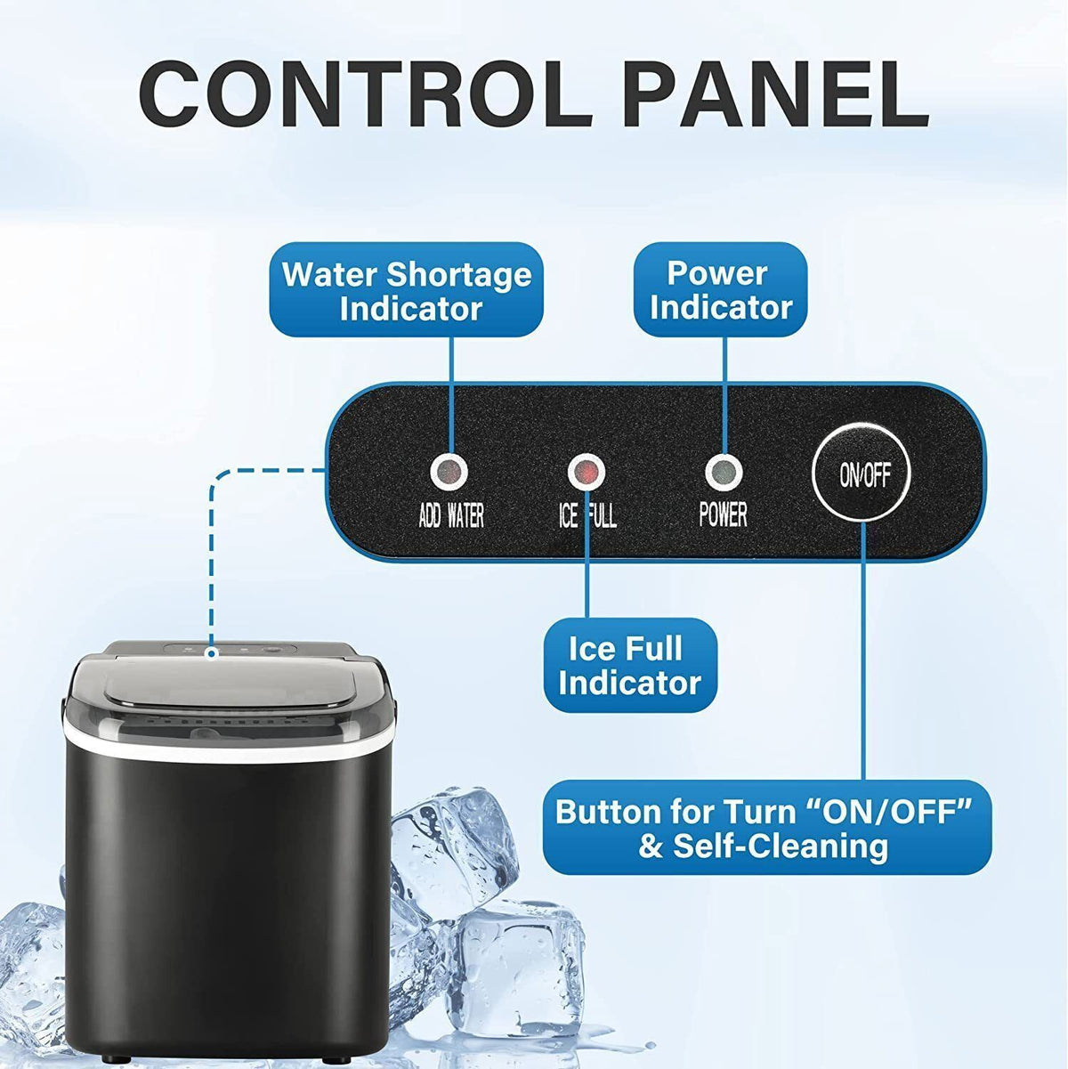 Compact Self-Cleaning Ice Maker A146466