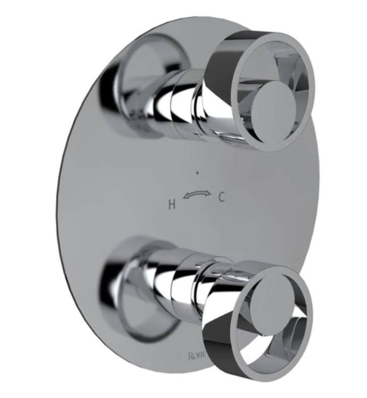Matte Black/Satin Nickel Thermostatic Trim with Diverter E7547