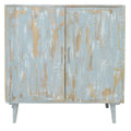 2 Door Mango Wood Cabinet Grey Finish D81653