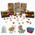 Mini Shopping Cart Playset with Cash Register and Play Food O2189