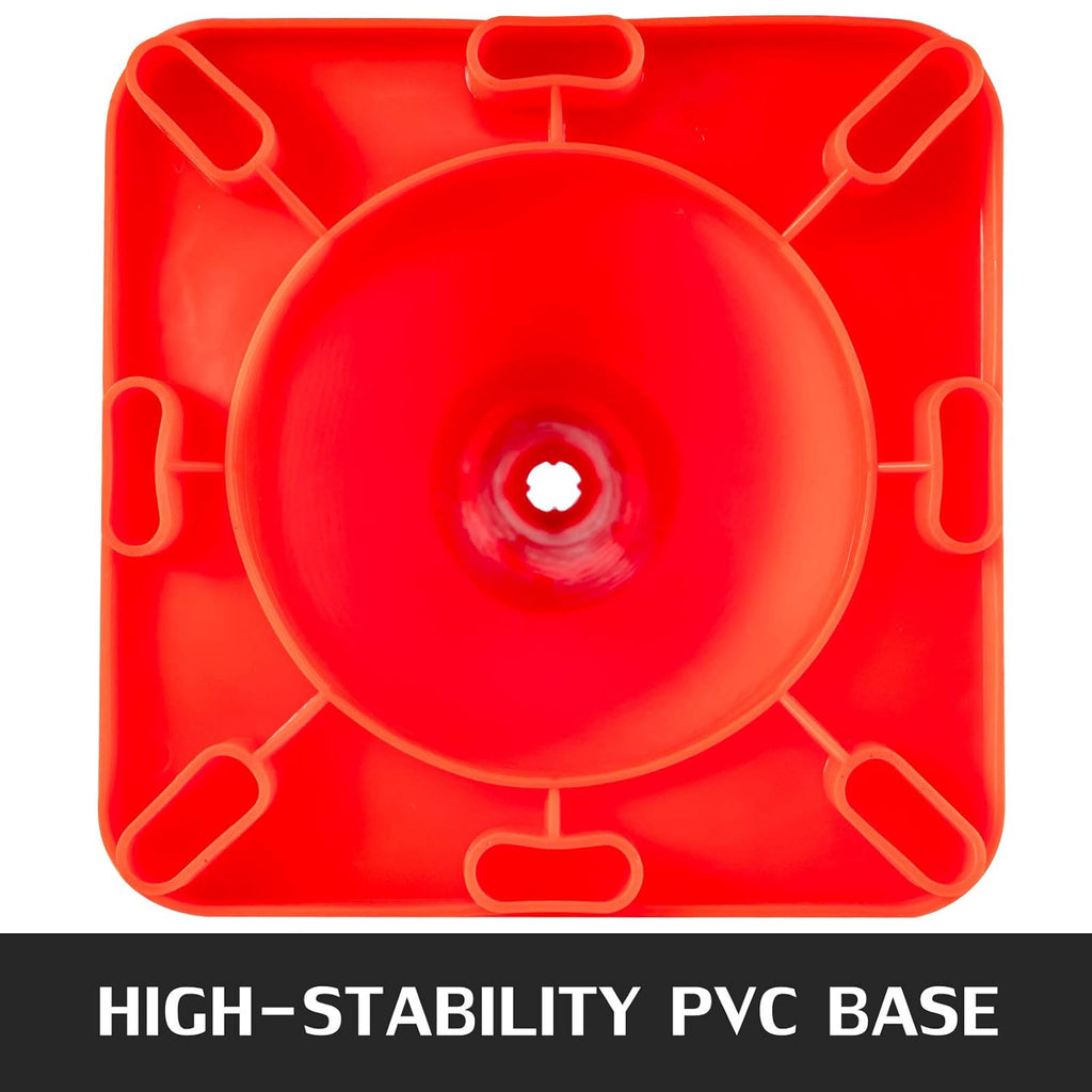 12 Pack 18" Orange Traffic Cones with Reflective Collars PVC Base O60720
