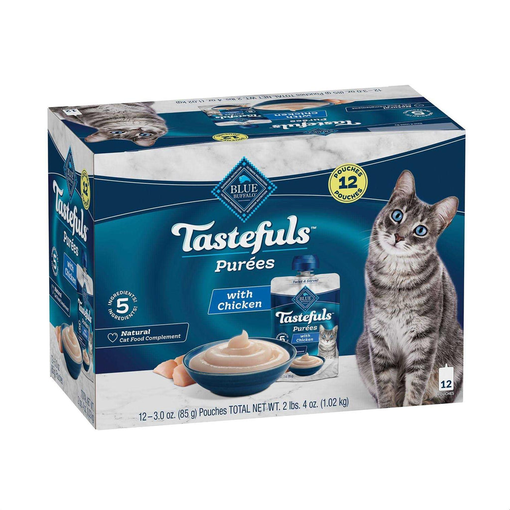 Blue Buffalo Tastefuls Purees Adult Cat Food Topper 12 CT A35633