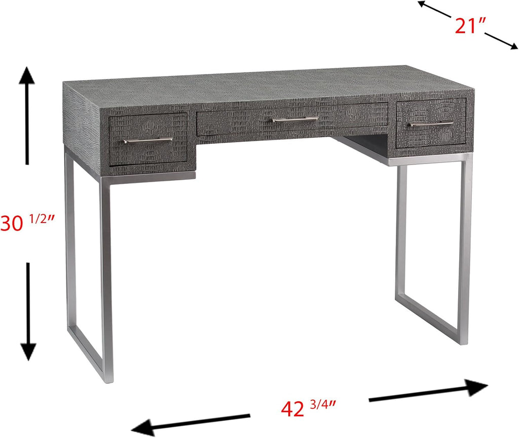 Gray Textured Reptile Desk L7301