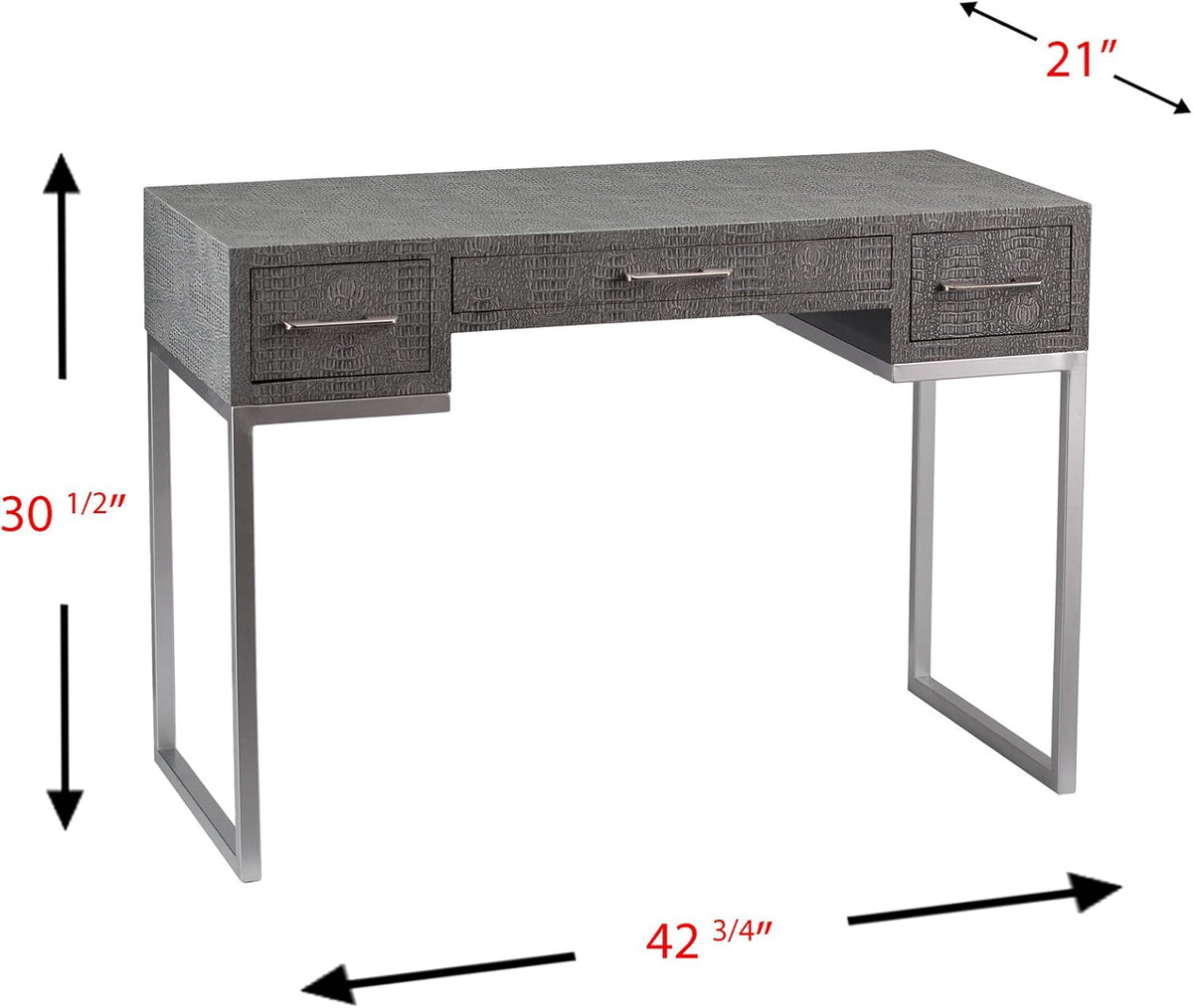 Gray Textured Reptile Desk L7301