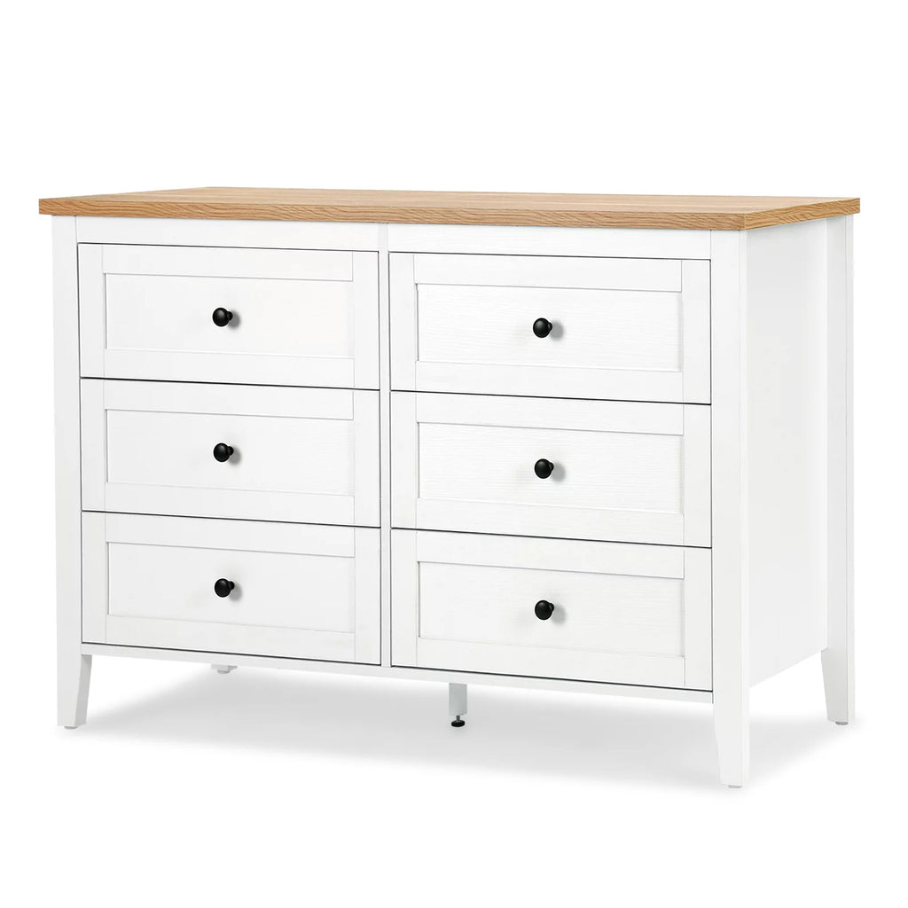 White 6 Drawer Wood Dresser U95301