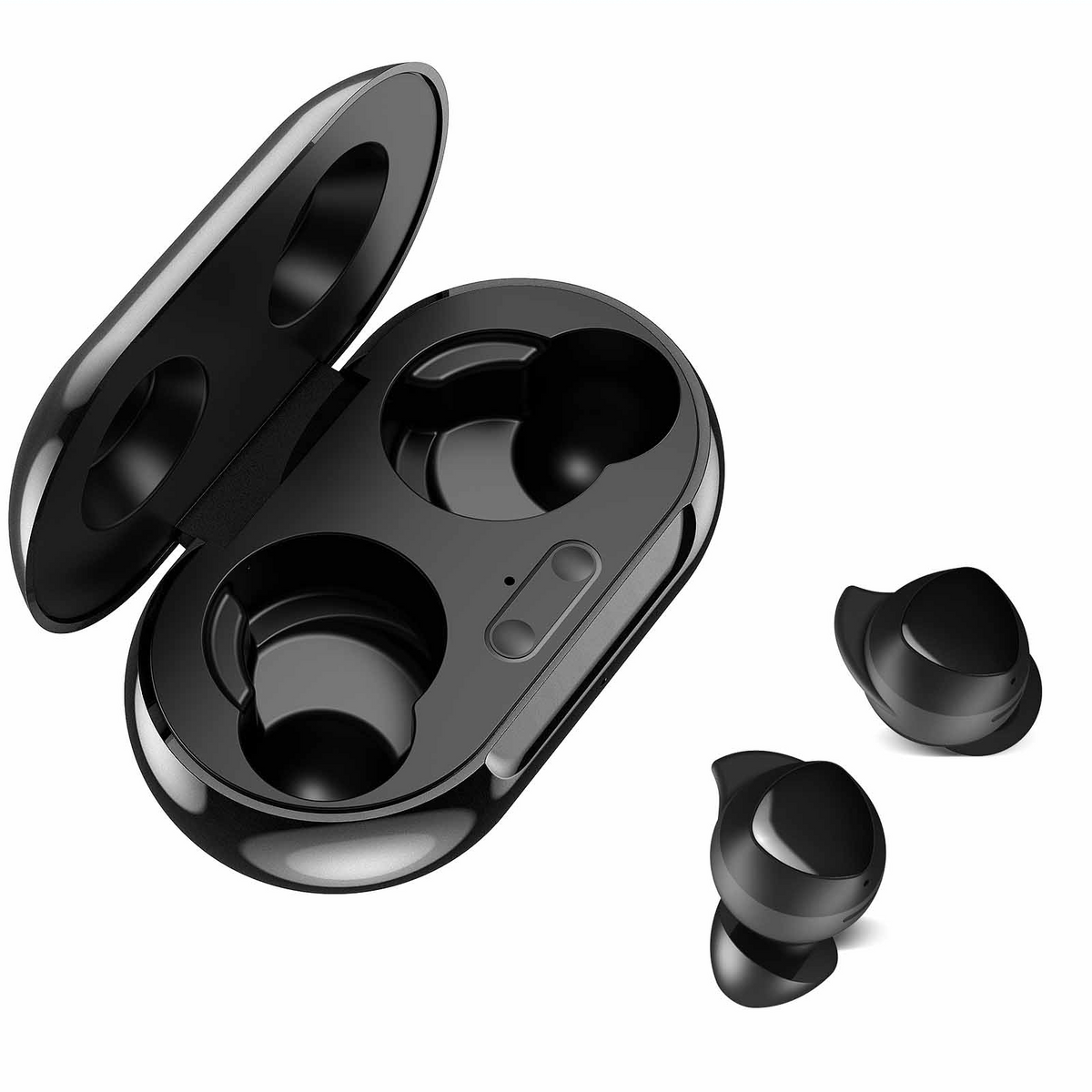 Black True Wireless Earbuds with Active Noise Cancelling Charging Case T8025