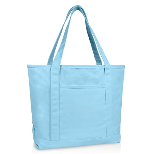 20" Solid Color Cotton Canvas Shopping Tote Bag I293685