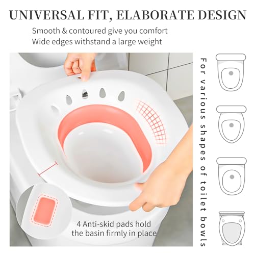 Collapsible Sitz Basin with Flusher, White/Blue S285