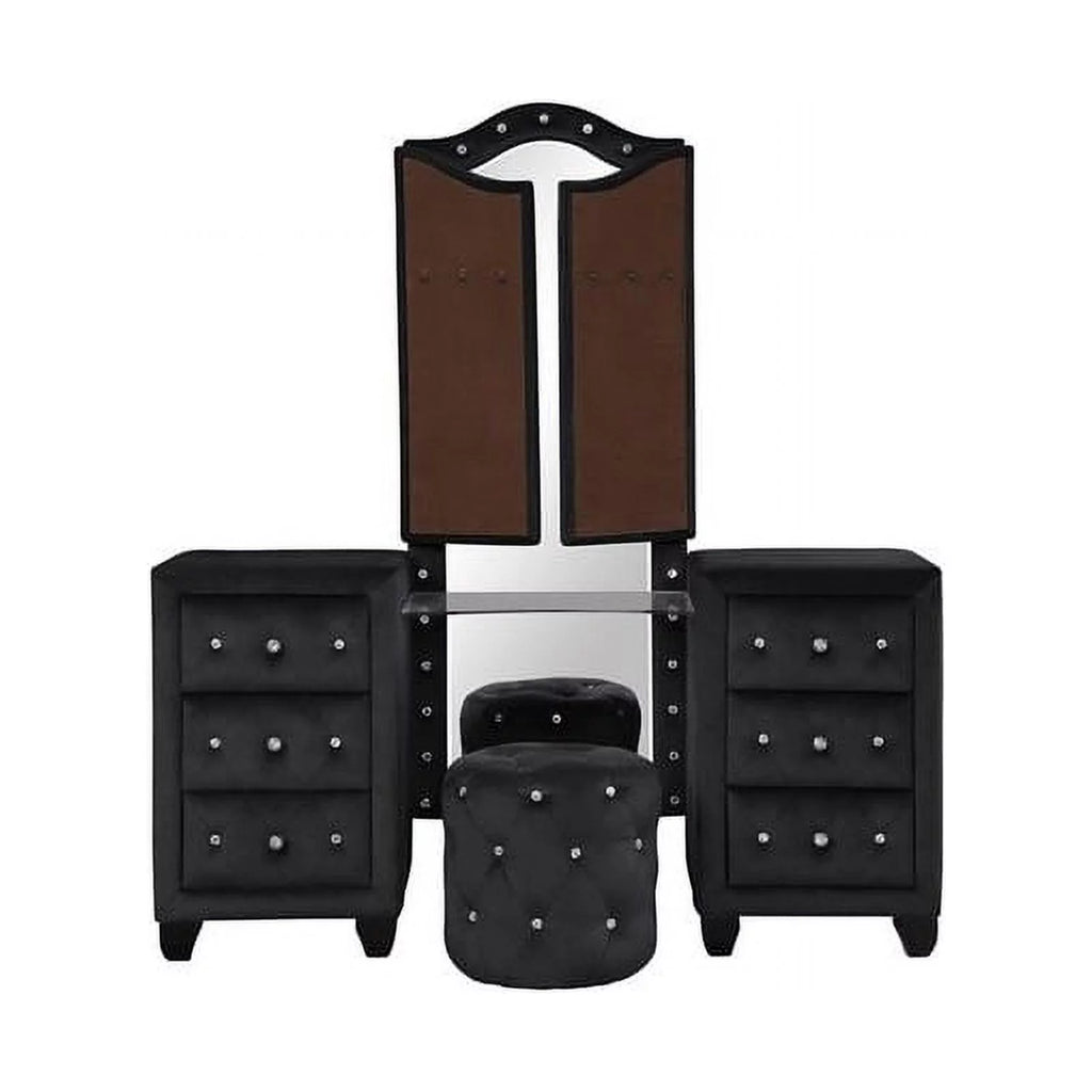 Black 5 Pc Wood Bedroom Set M40665