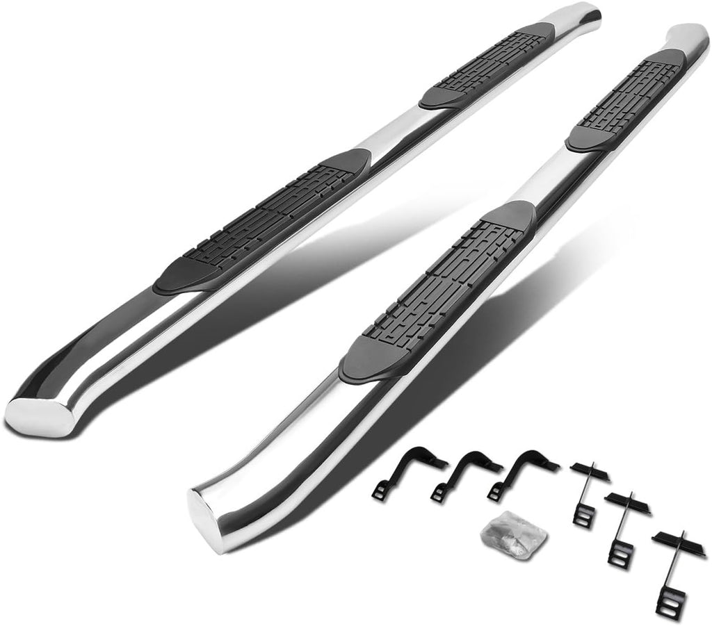 4 Inches Curved Side Step Nerf Bar Running Board, Stainless Steel, Black Powdercoated G422979