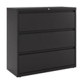 42 inch Wide 3 Drawer Metal Lateral File Cabinet Black K9663