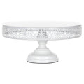 White 14 inch Round Metal Cake Stand A992908