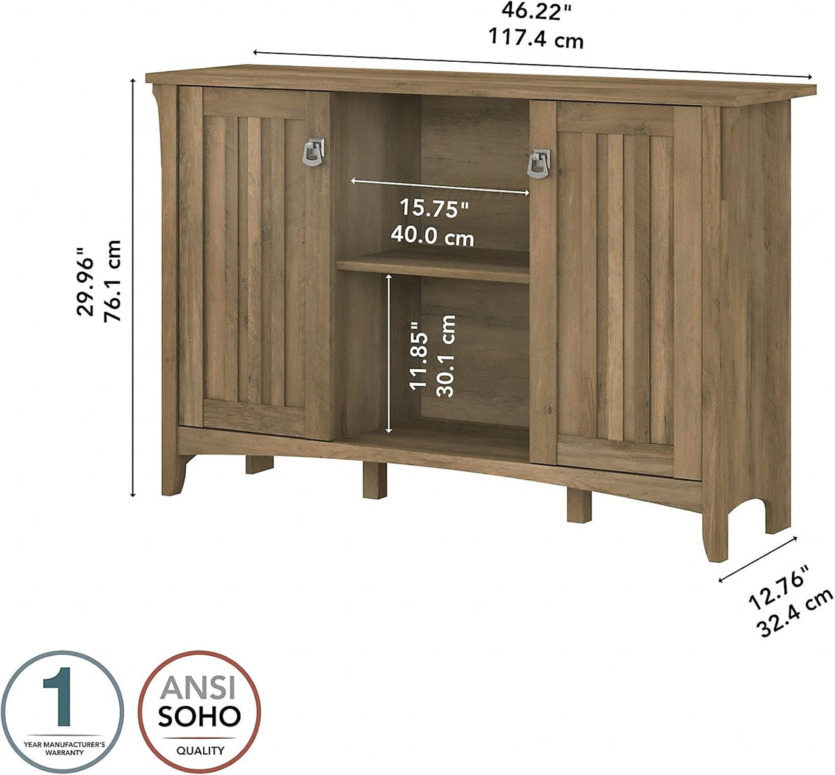 Reclaimed Pine Accent Storage Cabinet with Doors V691743
