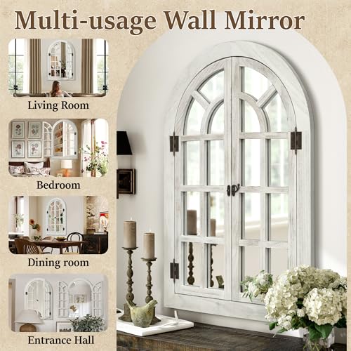 Arched Wall Mirror Wood Frame K8626