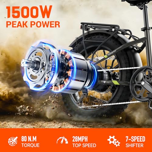 Folding Electric Bike with 20"x 4" Fat Tire N4950