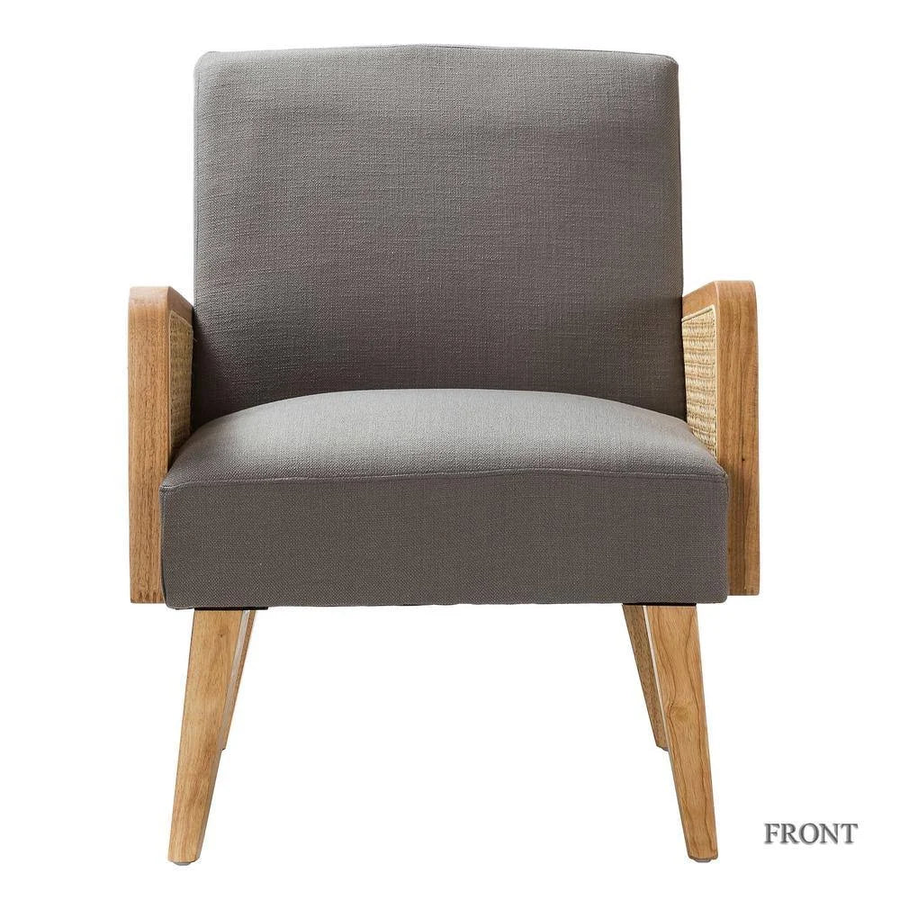 Pewter Cane Accent Arm Chair V285