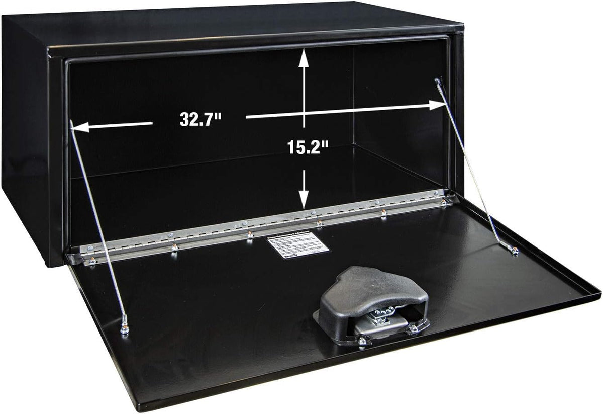 Black Steel Underbody Truck Box with T-Handle Latch, 18 x 18 x 36 Inch Y918025