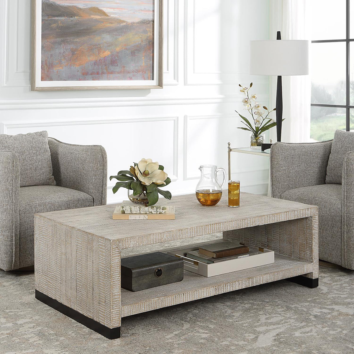Coffee Table 18.13 Inches Tall and 53.88 Inches Wide F4040