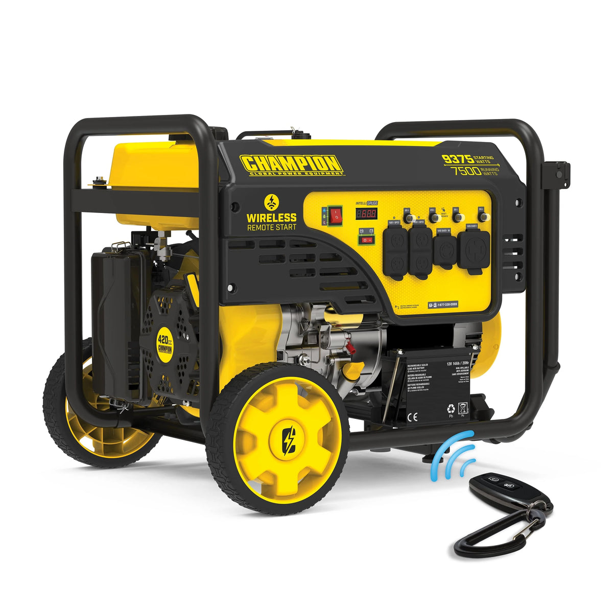 9375/7500 Watts Portable Generator with Wireless Remote Start W7383
