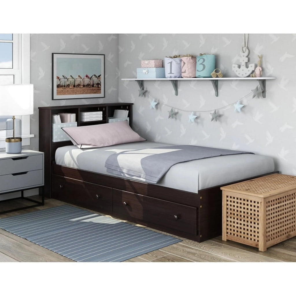 Solid Wood Twin Size Storage Bed with Drawers B399454