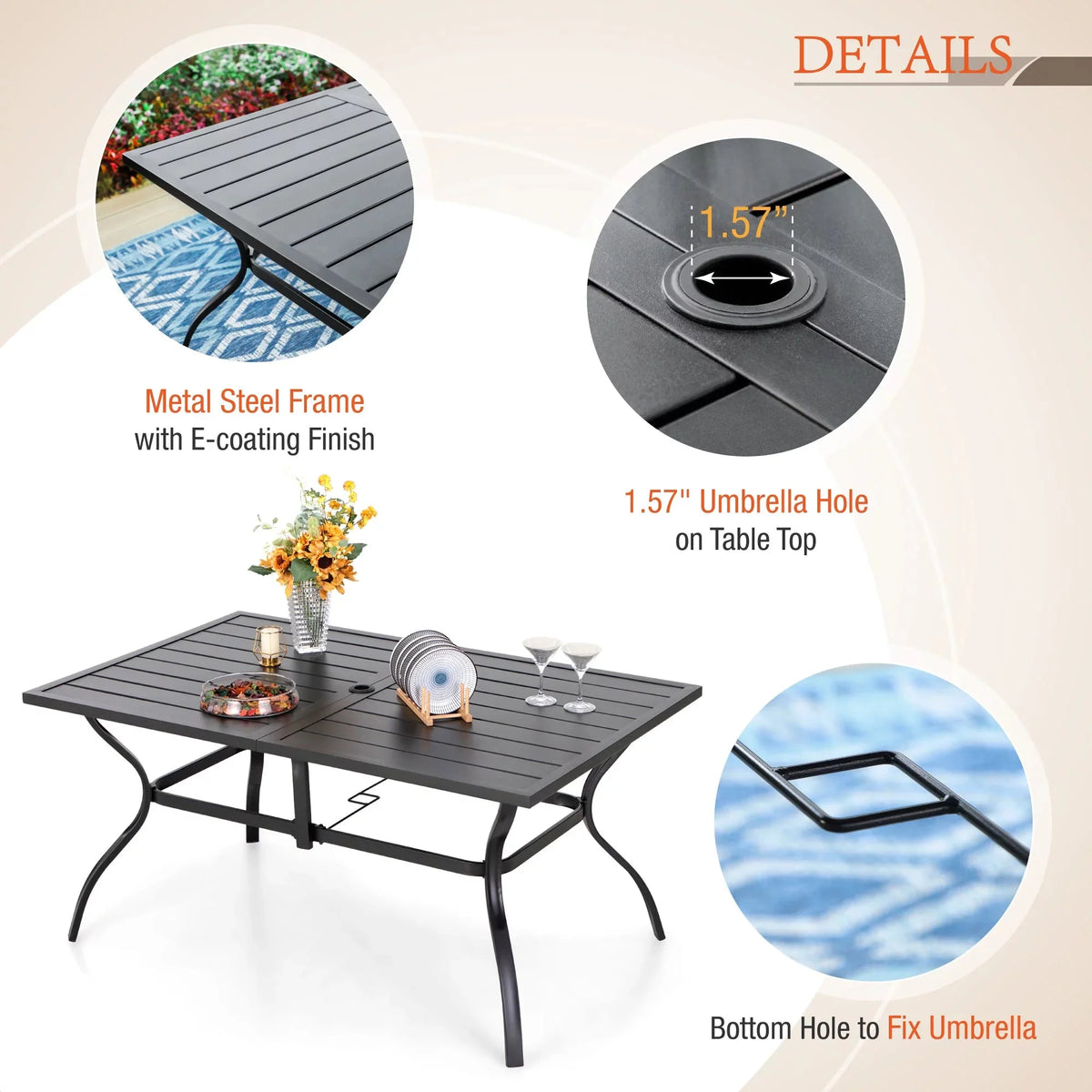 7 Pieces Wicker Rattan Patio Dining Set C51776