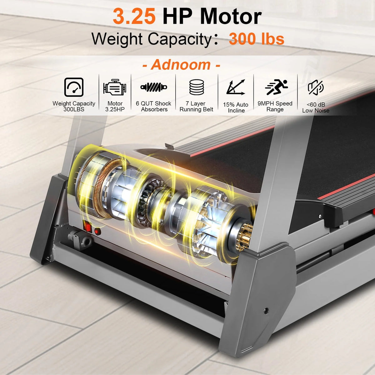 3.25HP Electric Treadmill with 15-Level Auto Incline C773