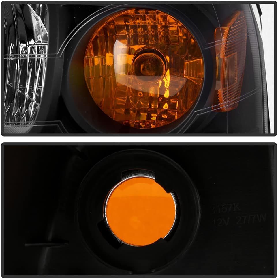 Black Headlights Headlamps Driver + Passenger Side Set B65125