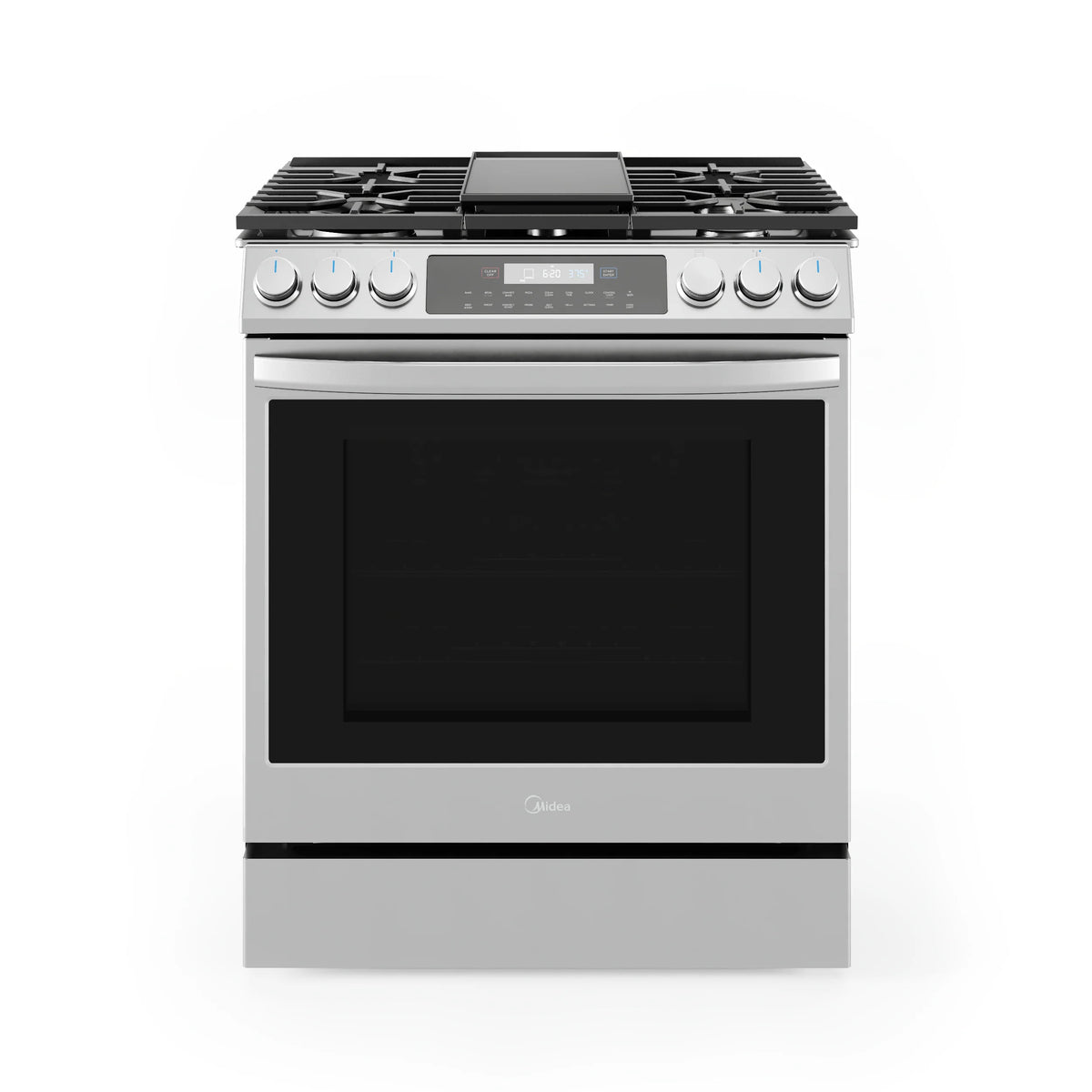30 In. Slide-In Gas Range with 5 Burners and 6.1 cu. ft. Self-Cleaning Oven in Stainless Steel T420