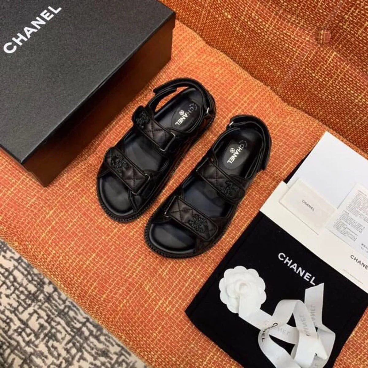 Black Velcro Sandals D37200