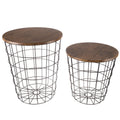 Black Nesting End Tables with Storage, Pack of 2 F43678