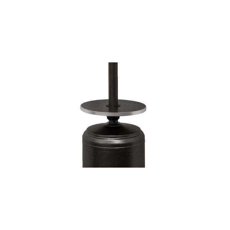 Tall Hammered Bronze and Stainless Steel Patio Heater with Table Z707782