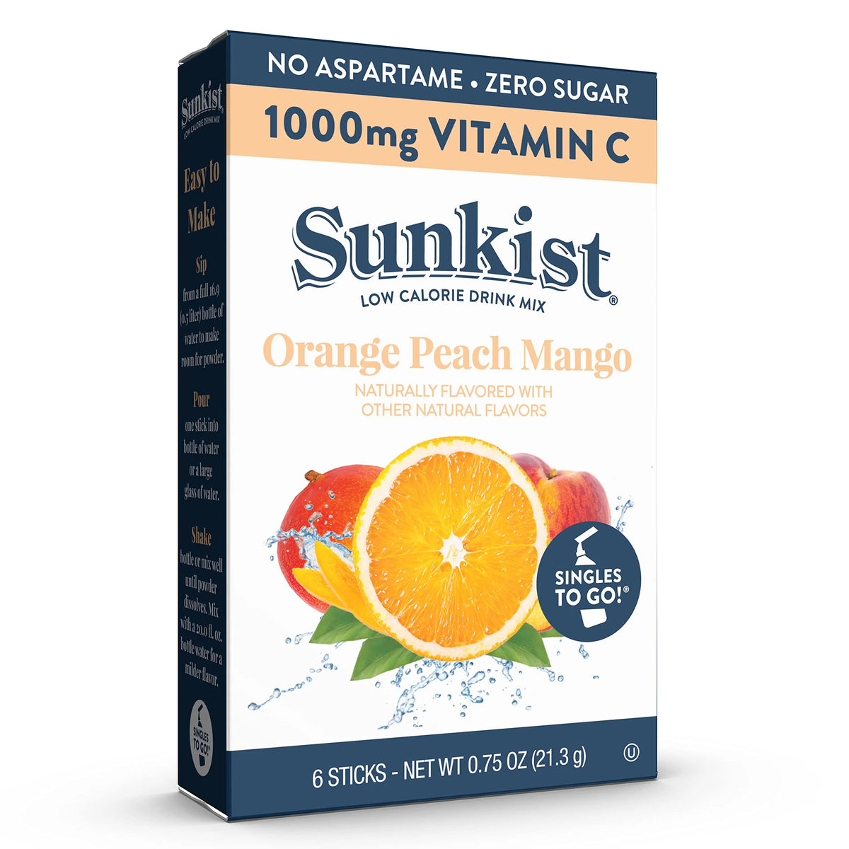 Orange Peach Mango Powdered Drink Packets, 6-Count Per Box X594204