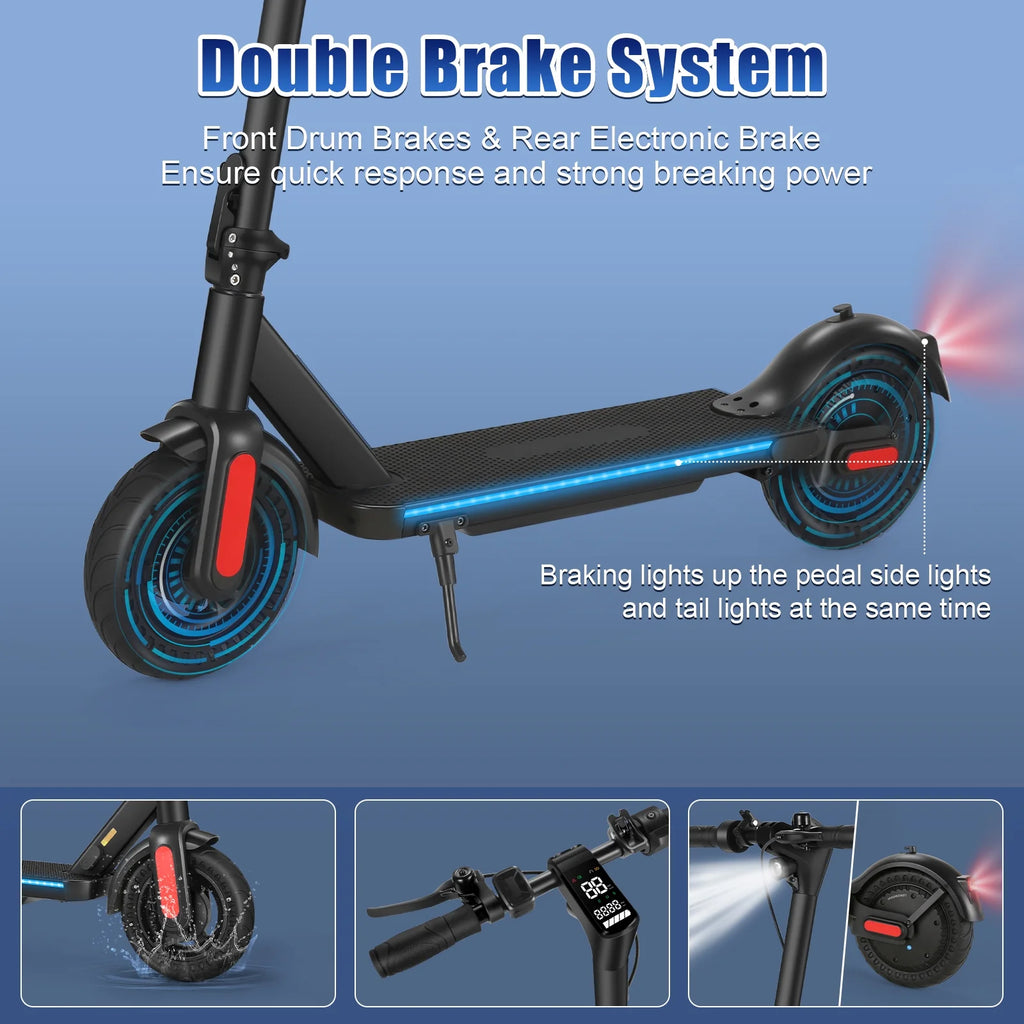500W Foldable Electric Scooter, 10" Wheels, 20 mph, 20 mile Range, Dual Brakes I17624