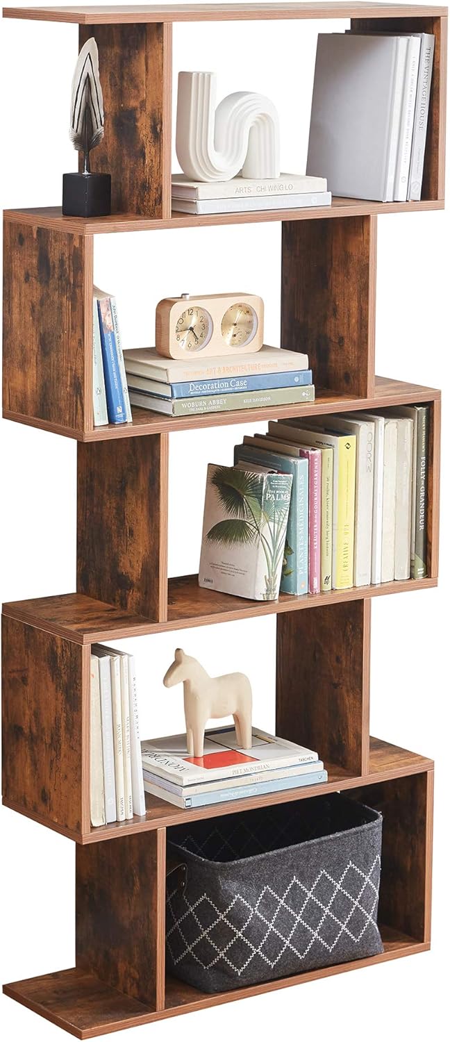 5-Tier Grey Wood Bookshelf L86593