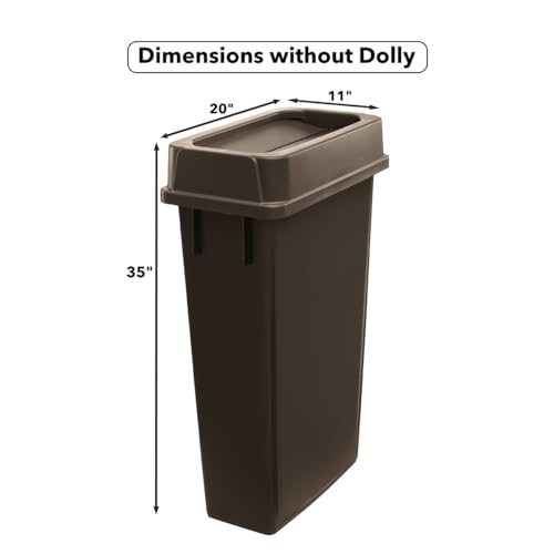 Grey 23 Gallon Wheeled Trash Can with Lid E80383