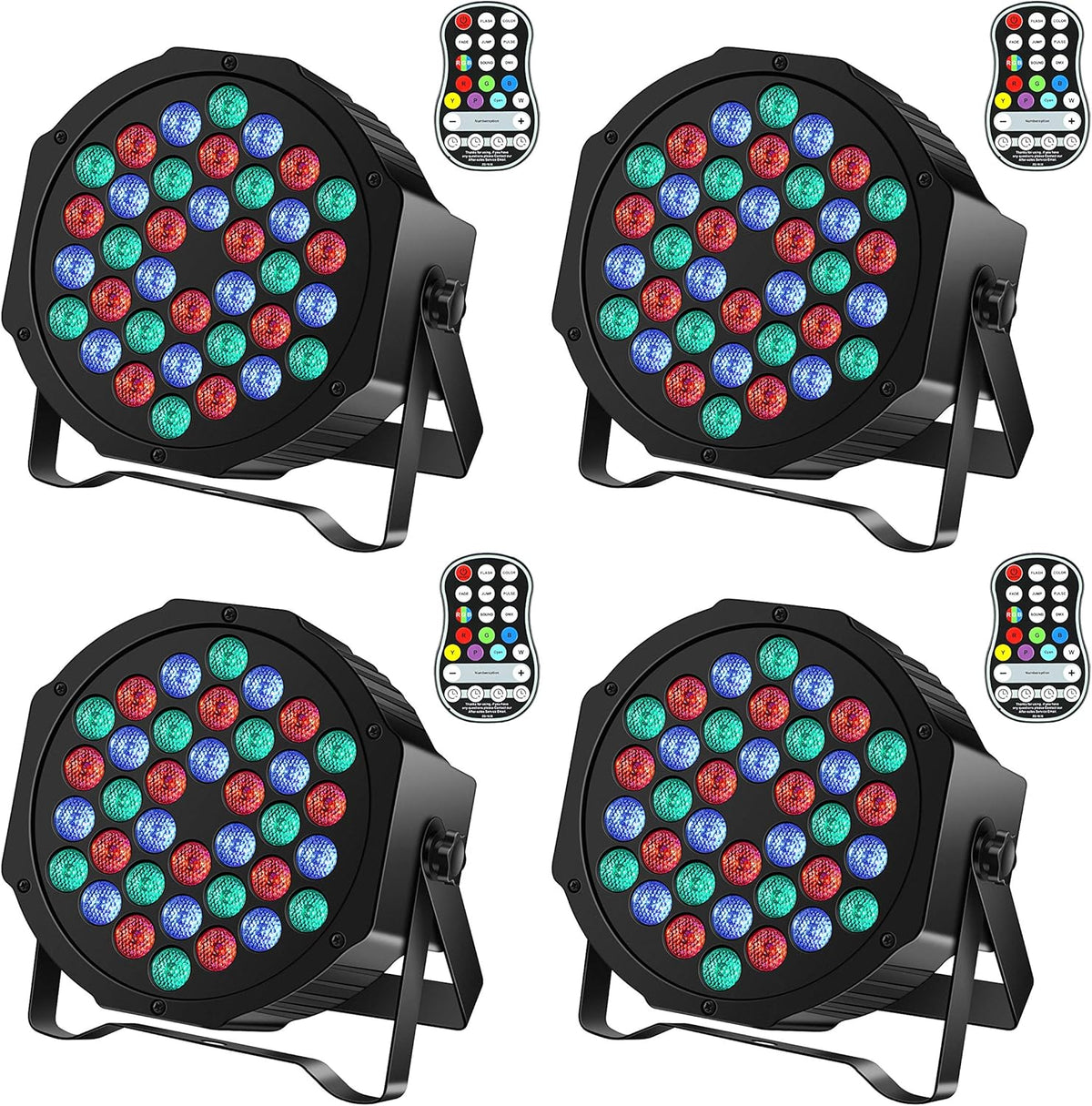 4 Pack Rechargeable Battery Powered RGB LED Uplights I4447
