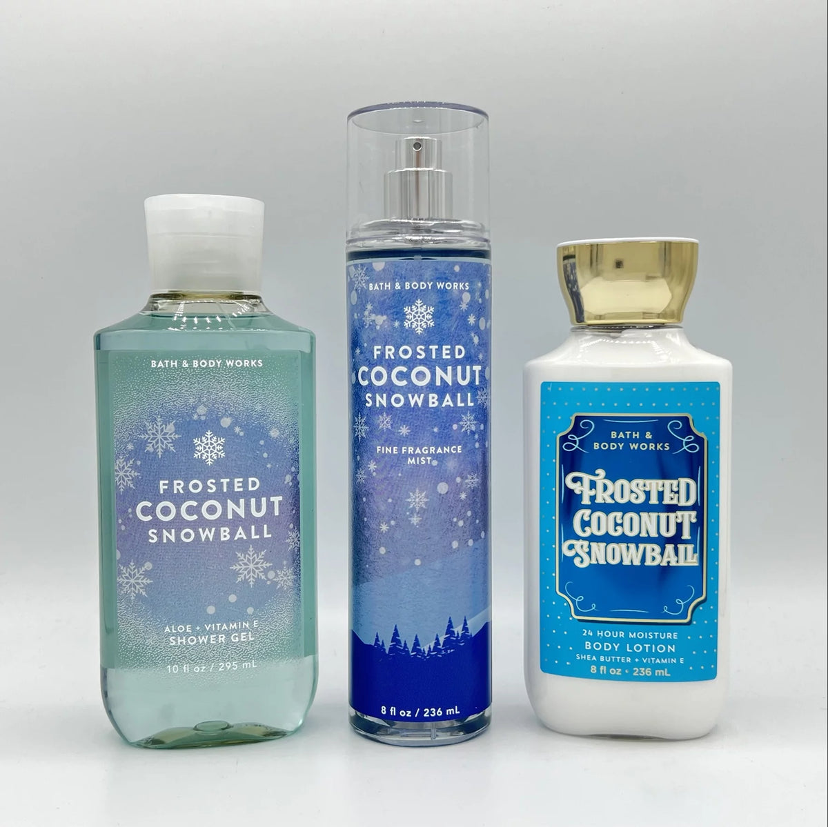 Frosted Coconut Snowball Shower Gel, Fine Fragrance Mist and Body Lotion 3-Piece Bundle I664834