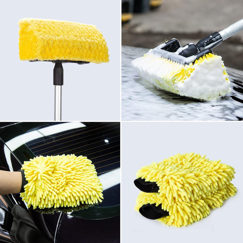 5 in 1 Car Wash Brush with 56 - Inch Aluminum Handle Z8411