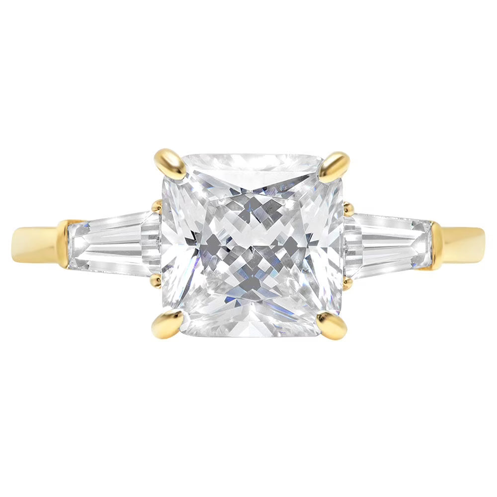 18K Yellow Gold Three-Stone Diamond Engagement Ring T4918