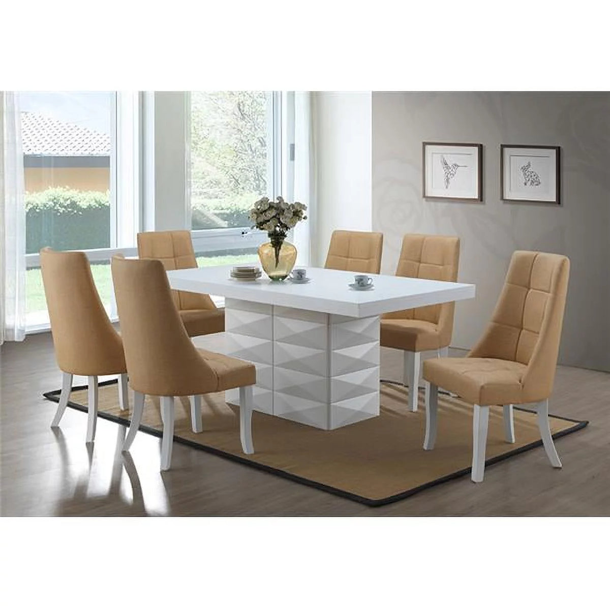 Yellow Vinyl Dining Chairs Set of 2 M4742