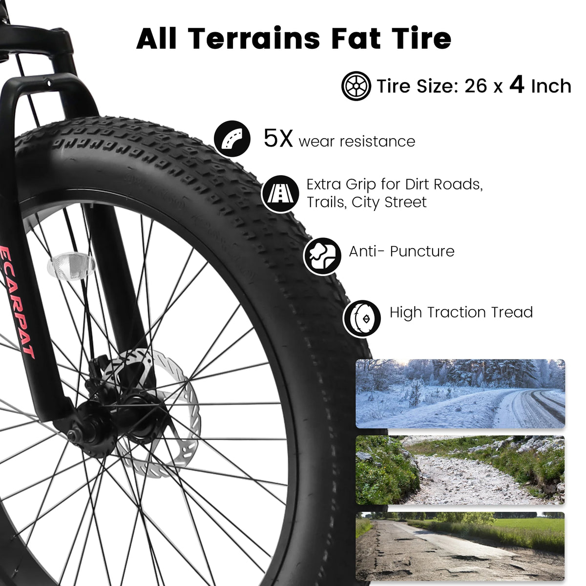 26 Inch Fat Tires Mountain Bike J579328