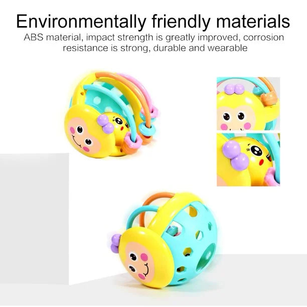 Rattle Ball Sensory Teether Toy Silicone Non-Toxic BPA Free Baby Educational Toy Y664872