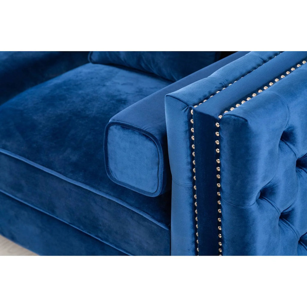 Gray Velvet Sleeper Sectional Sofa C9812