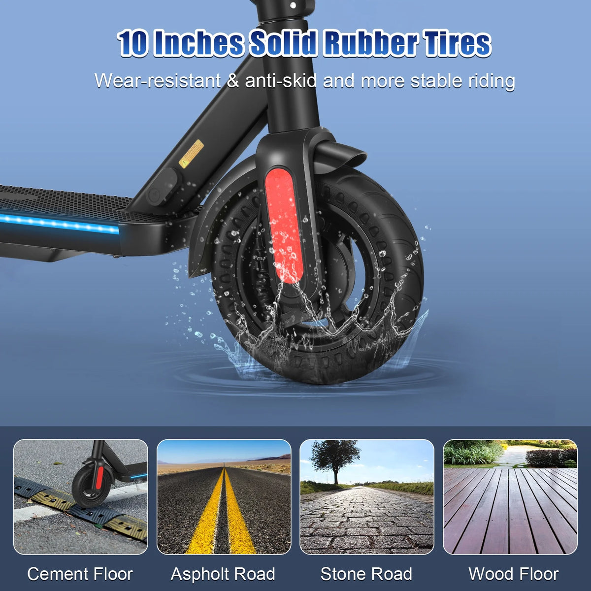 500W Foldable Electric Scooter, 10" Wheels, 20 mph, 20 mile Range, Dual Brakes I17624