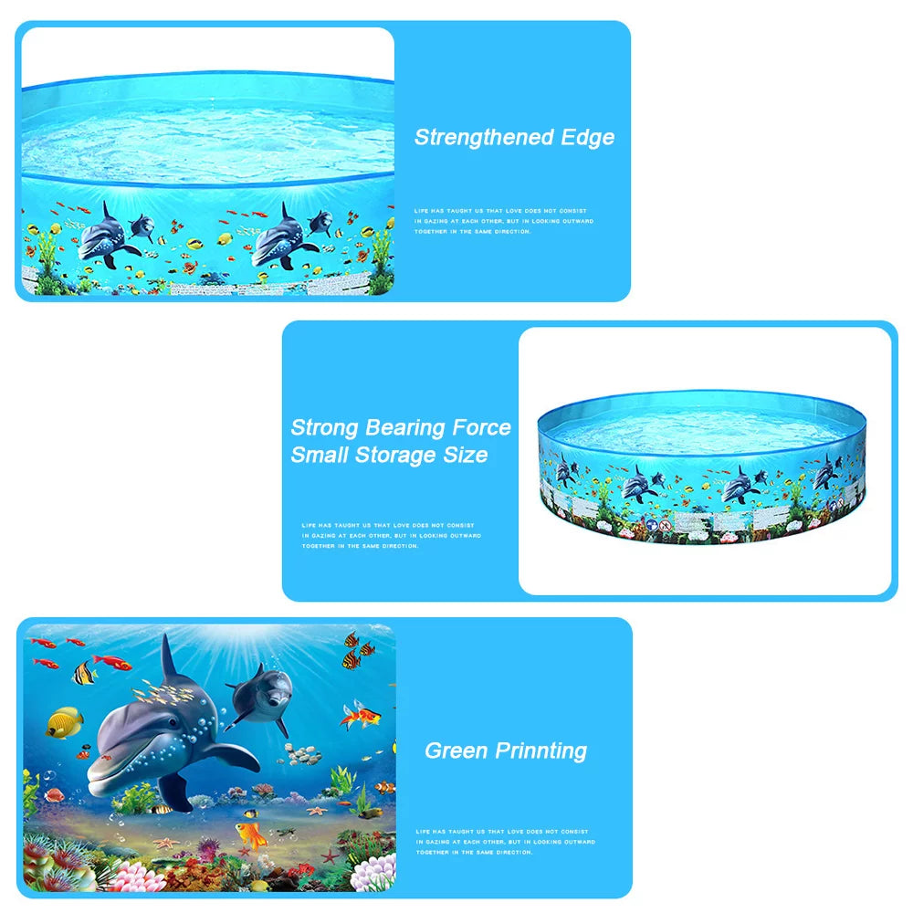 Portable Inflation-free Hard Folding Round Swimming Pool 48 x 9.8in A4587