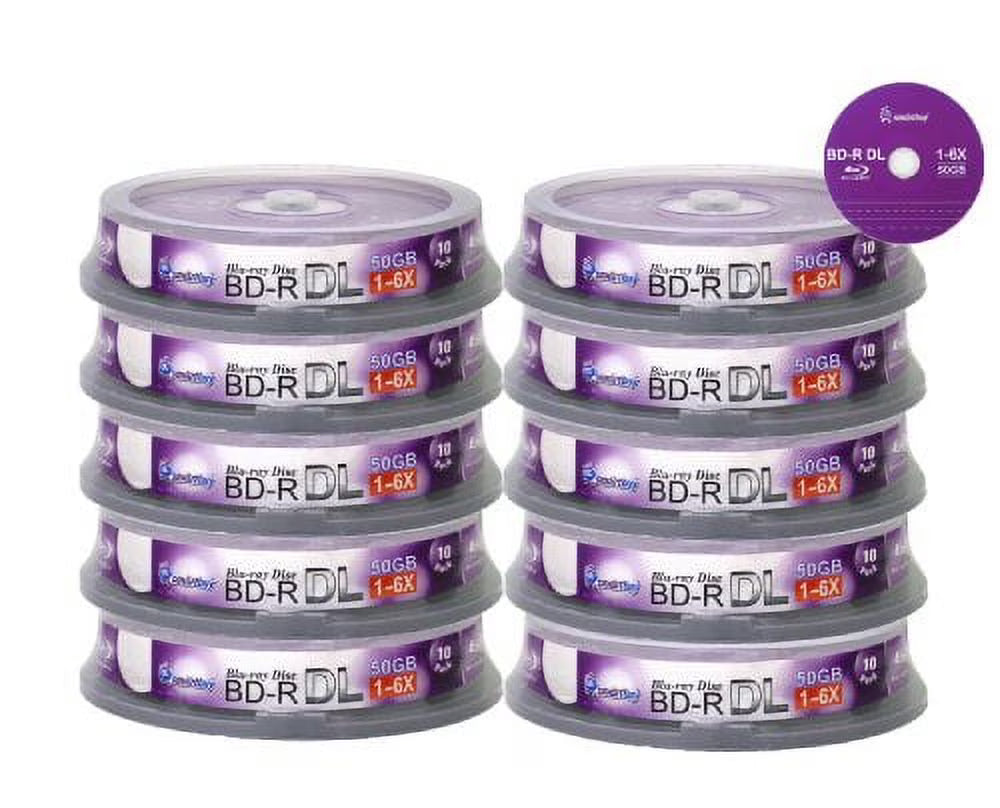 100 Disc 50GB 6x Blu-ray BD-R DL Blank Recordable Media G2032